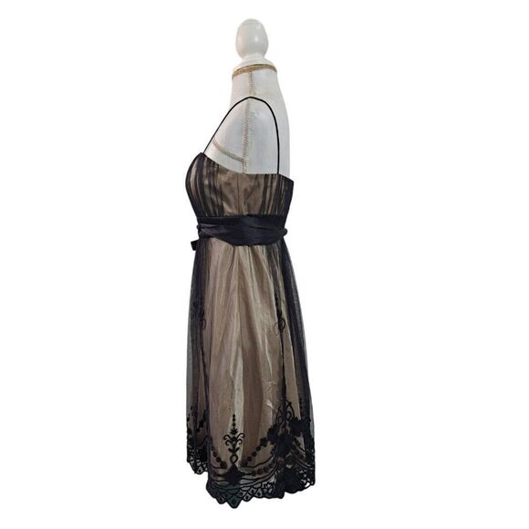 Dressbarn Women's Spaghetti Straps Black Lace Overlay Cocktail Party Sz 4 - Picture 5 of 8